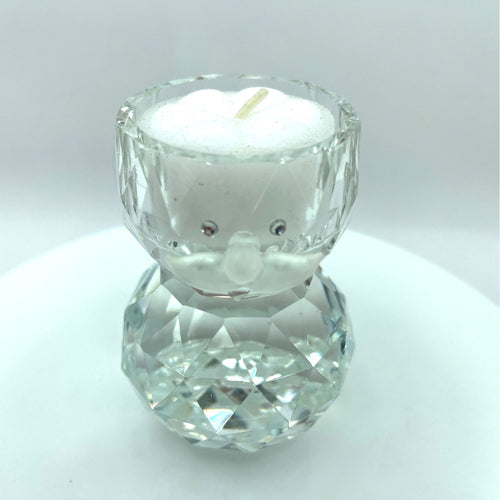 Crystal Snowman Votive Candle Holder - Holiday Christmas Decor