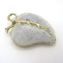 Load image into Gallery viewer, Vtg Velvet Heart Hat Pin Cushion Gold Trim Vanity Decor Romantic Boudoir Display