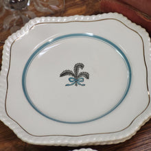 Load image into Gallery viewer, Johnson Bros. Old English &quot;Prince of Wales&quot; Teal Ivory Square Plate - Sold Separately
