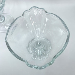 Vintage Rastal Fan Flair Glass Ice Cream Dessert Cups, Set of 2 Fruit Serving Bowls