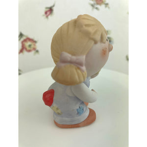 Vintage Bumpkins Girl with a Chick Ceramic Figurine by George Good.