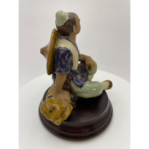 Vintage Shiwan Ceramic Glazed Chinese Figurine Mud Man