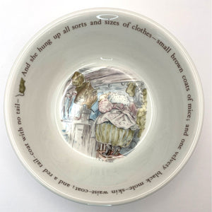 Wedgwood China Mrs. Tiggy-Winkle Bowl, Beatrix Potter Collectible, Made in England