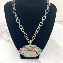 Load image into Gallery viewer, Holiday Statement Necklace Silver Spoon Art Jewelry Christmas Accessory