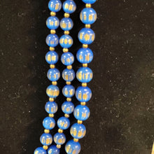 Load image into Gallery viewer, Vintage Triple Strand Moonglow Necklace - Elegant Retro Pearlescent Beaded Statement Jewelry