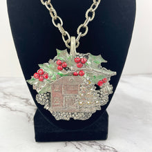 Load image into Gallery viewer, Holiday Statement Necklace Silver Spoon Art Jewelry Christmas Accessory