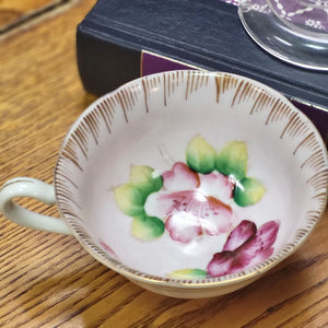 Vintage HRH Hand Painted Pink Floral Teacup & Saucer