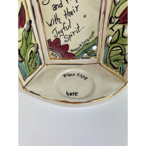 Blue Sky Clayworks Angels of Light T-Lite/Tealight Ceramic Candleholder, Angel Blessing Candle Stand by Heather Goldminc
