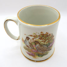 Load image into Gallery viewer, Old Foley James Kent Mug England Ducks Partridge Game Birds Gold Trim Staffordshire