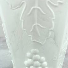 Load image into Gallery viewer, Indiana Glass Colony Harvest Milk Glass Grape and Leaf Tumblers 12oz Set of 4