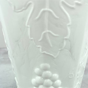 Indiana Glass Colony Harvest Milk Glass Grape and Leaf Tumblers 12oz Set of 4