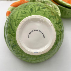 Springtime Serving Dessert/Berry Bowls with Carrot Motif, Easter Serving Decor