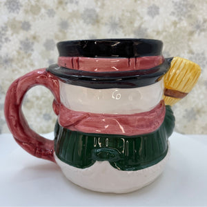 Rose Garden Dolomite Snowman Cocoa Coffee Mug
