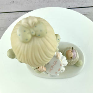 Precious Moments Mother Sew Dear Porcelain Figurine, Enesco Dated 1979