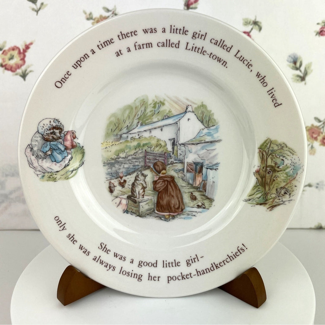 Beatrix Potter Mrs. Tiggy-Winkle Decorative Plate, Wedgwood China, Made in England