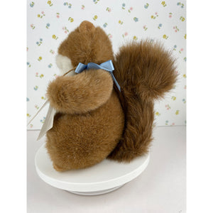 Hallmark Plush Selby Squirrel Stuffed Animal Soft Toy Brown with Blue Ribbon and Original Tag