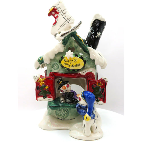Blue Sky Clayworks Frosty’s Skate Rentals Heather Goldminc Tealight House Xmas