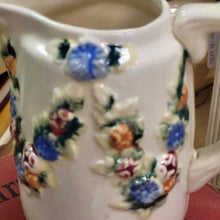 Load image into Gallery viewer, Beautiful Stoneware Pitcher with Raised Foral Garland