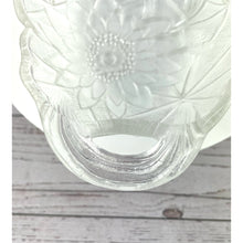 Load image into Gallery viewer, Vtg Indiana Glass Sunflower Relish Tray, Pressed Clear Glass Textured Bowl, Sunflower Pattern Handled Dish