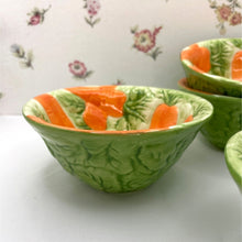 Load image into Gallery viewer, Springtime Serving Dessert/Berry Bowls with Carrot Motif, Easter Serving Decor