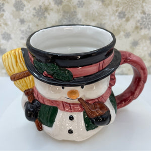 Rose Garden Dolomite Snowman Cocoa Coffee Mug