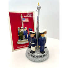 Load image into Gallery viewer, Hallmark Defending The Flag Ornament with Holiday Memory Card, Christmas 2003