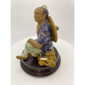 Vintage Shiwan Ceramic Glazed Chinese Figurine Mud Man