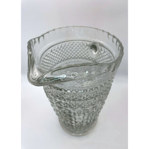 Vintage Anchor Hocking Wexford Large Glass Cut Glass Pitcher