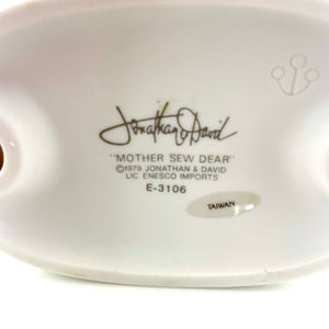 Precious Moments Mother Sew Dear Porcelain Figurine, Enesco Dated 1979