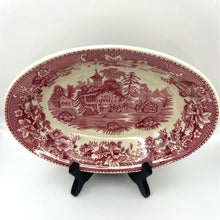 Load image into Gallery viewer, Vintage Thos Hughes and Son Avon Cottage Red and White Oval Serving bowl, made in England