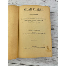 Load image into Gallery viewer, Antique Book Micah Clarke by Arthur Conan Doyle Published by F. M. Lupton Co