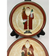 Load image into Gallery viewer, Debbie Mumm Zak Designs Folk Art Santa Decorative Plates - Set of 4