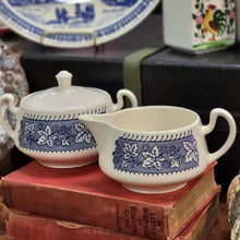Load image into Gallery viewer, Homer Laughlin Stratwood Collection Cream and Sugar Set Shakespeare Country Blue