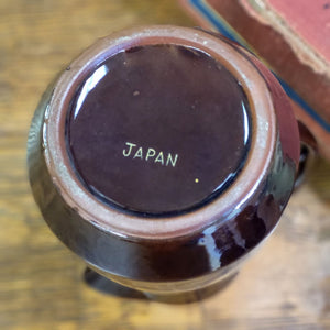 Vintage Japanese Moriage Patterned Hand Painted Redware "Tea Set" - 3-piece Mid Century Decor