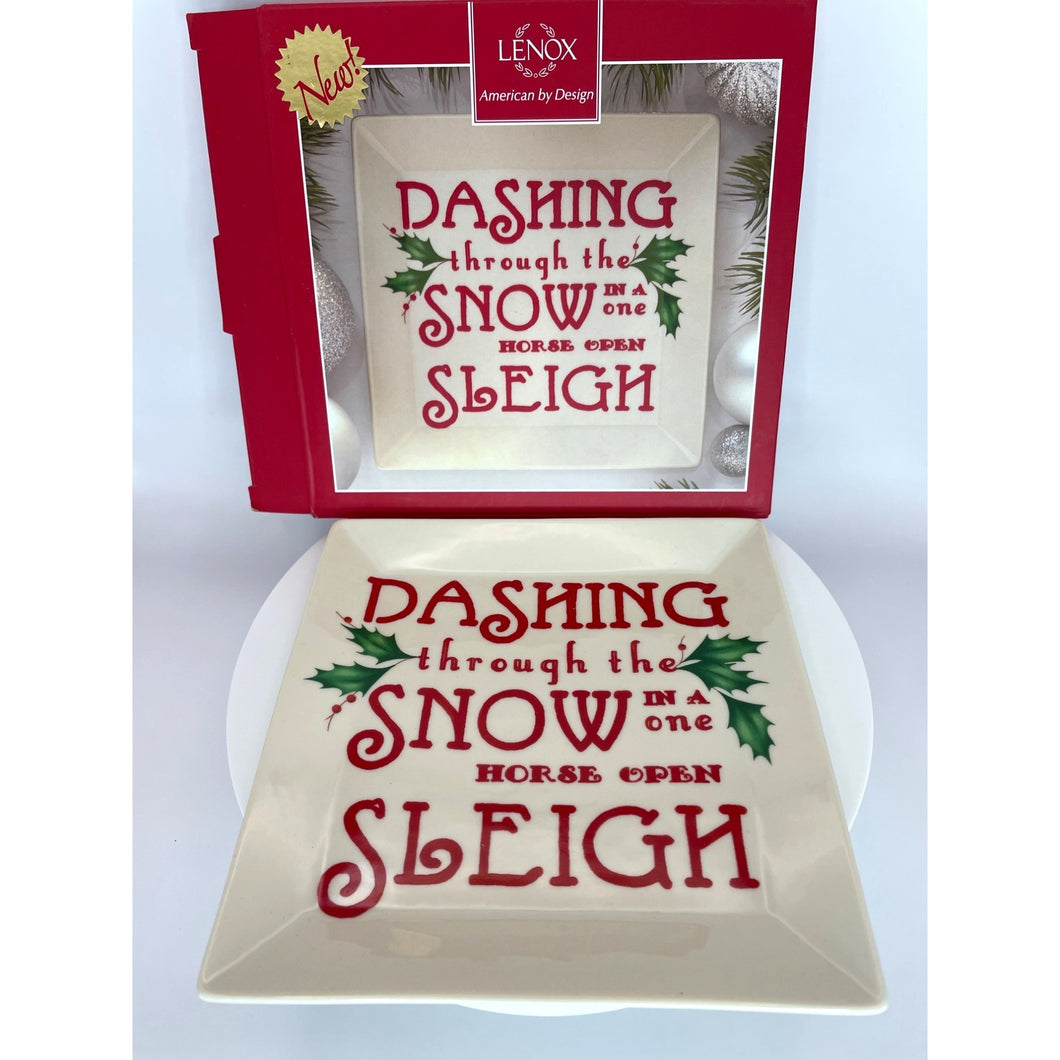Lenox Holiday Tidbit Plate - Dashing Through the Snow - 6