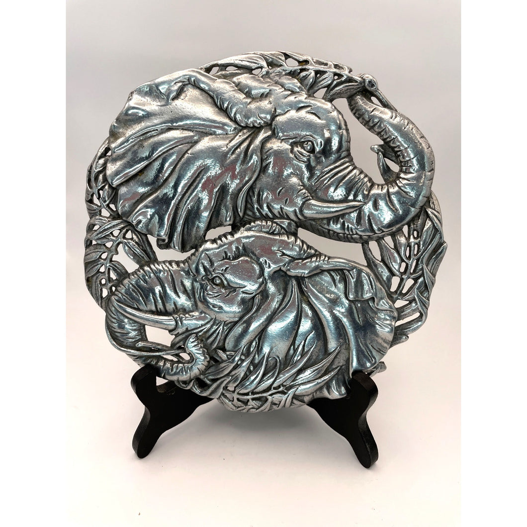 Vintage 1995 Arthur Court Elephant Trivet Cast Aluminum