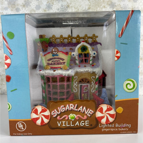 LeMax Sugarlane Village Gingerspice Bakery Lighted Building