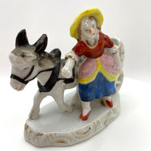 Load image into Gallery viewer, Vintage Mid Century Decorative Toothpick Holder, Lady with Donkey Cart