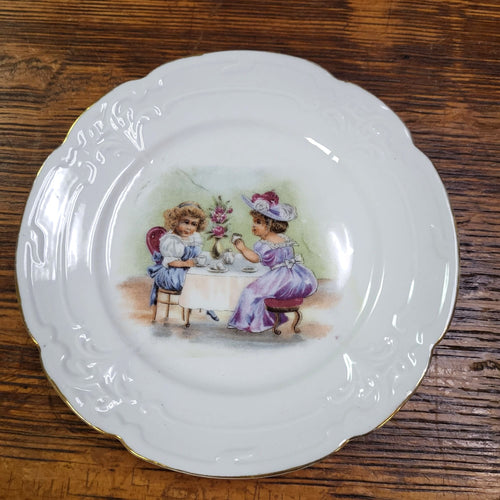 Vintage Childrens Victorian Tea Party Saucer, Child's Plate
