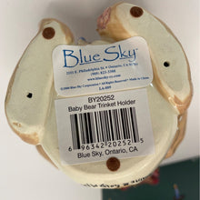 Load image into Gallery viewer, Blue Sky Ceramic Baby Bear Christmas Trinket Holder