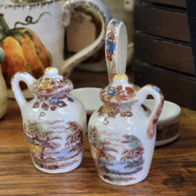 Load image into Gallery viewer, 1960&#39;S NASCO Mountain Woodland Salt &amp; Pepper Shaker with Caddie