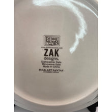 Load image into Gallery viewer, Debbie Mumm Zak Designs Folk Art Santa Decorative Plates - Set of 4