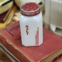 Load image into Gallery viewer, Hazel Atlas Milk Glass Range Saltshaker - Retro Red and White