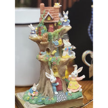 Load image into Gallery viewer, Easter Bunny Treehouse Decorative Figurine, Spring Decoration