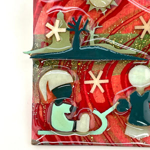 Vintage Little People Pins by Lucinda Kids Sledding Handcrafted Jewelry Brooch