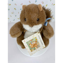 Load image into Gallery viewer, Hallmark Plush Selby Squirrel Stuffed Animal Soft Toy Brown with Blue Ribbon and Original Tag