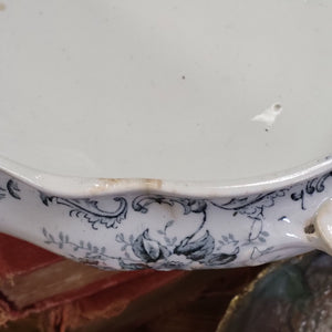 Antique J.H.Weatherby & Sons, Semi-porcelain Trentham Blue and White China Vegetable Dish