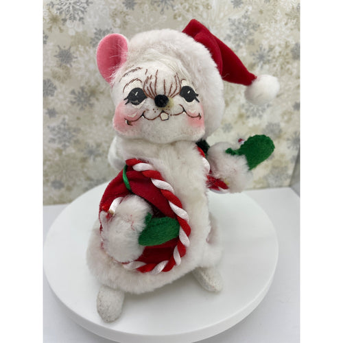 Annalee Christmas Peppermint Santa Mouse, Holiday Decoration