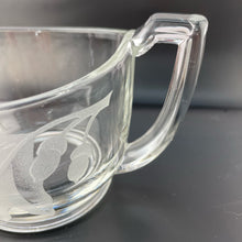 Load image into Gallery viewer, Vintage Oak Leaf Etched Glass Sugar Dish Trophy Handled Leaf and Acorns Sugar