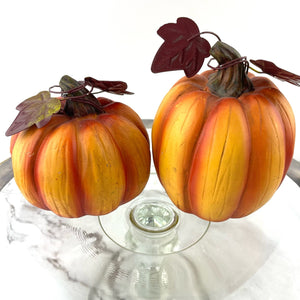 Fall Sentiment Pumpkins, Thanksgiving Fall Decoration Give Thanks Welcome Set of 2